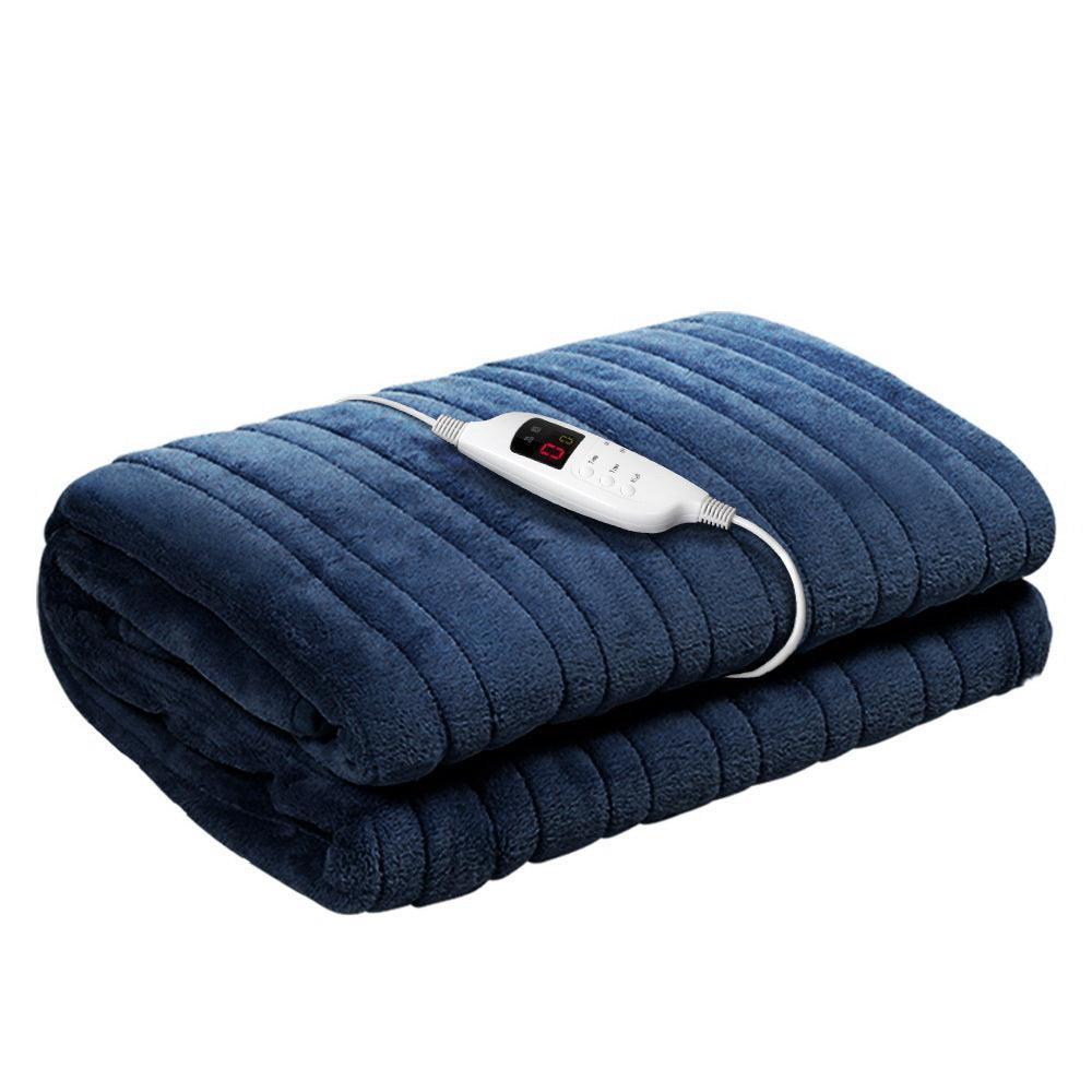 Giselle Bedding Electric Throw Blanket - Navy - John Cootes