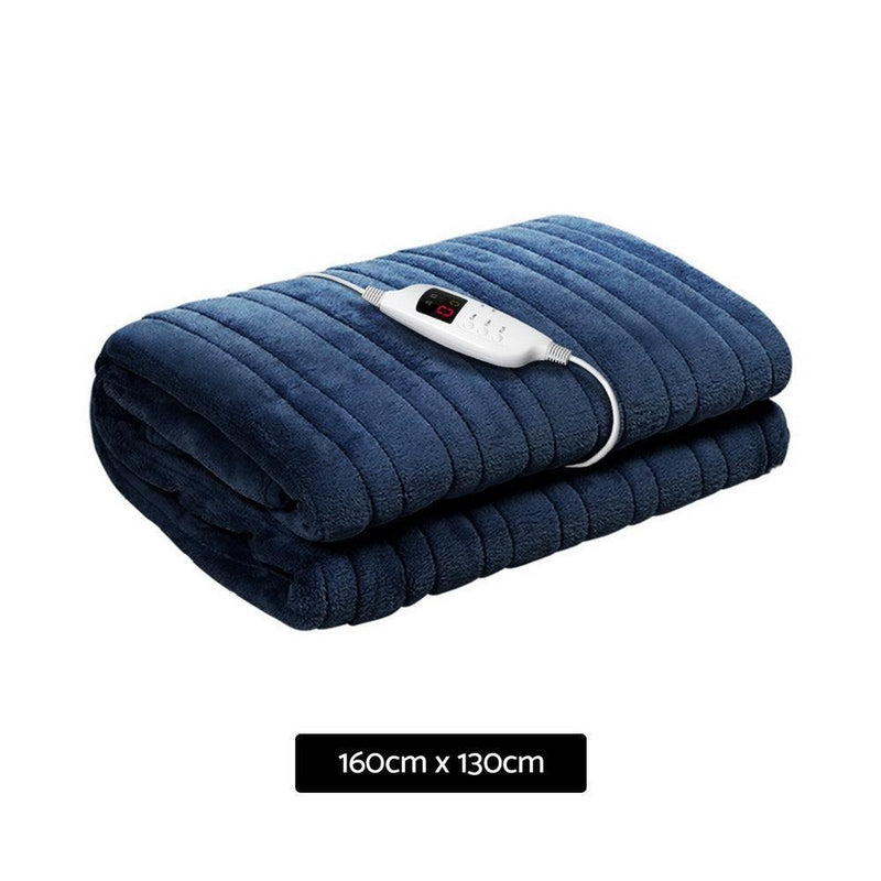 Giselle Bedding Electric Throw Blanket - Navy - John Cootes