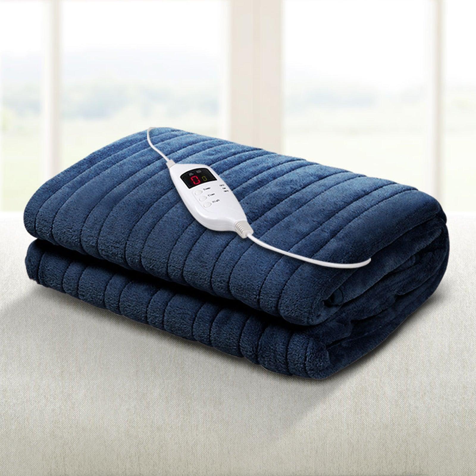 Giselle Bedding Electric Throw Blanket - Navy - John Cootes