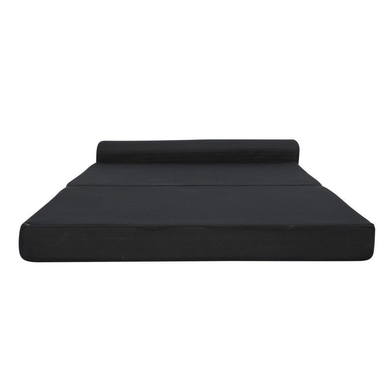Giselle Bedding Folding Foam Mattress Portable Double Sofa Bed Mat Air Mesh Fabric Black - John Cootes