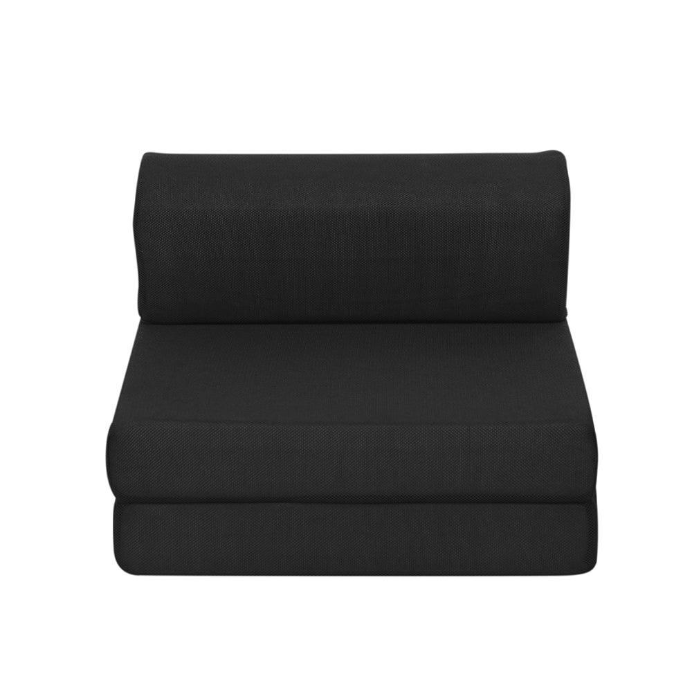 Giselle Bedding Folding Foam Mattress Portable Single Sofa Bed Mat Air Mesh Fabric Black - John Cootes