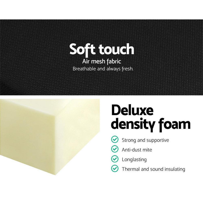 Giselle Bedding Folding Foam Mattress Portable Single Sofa Bed Mat Air Mesh Fabric Black - John Cootes
