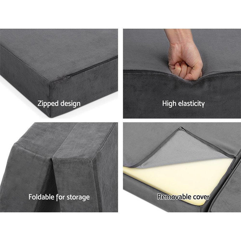 Giselle Bedding Folding Foam Portable Mattress Grey - John Cootes