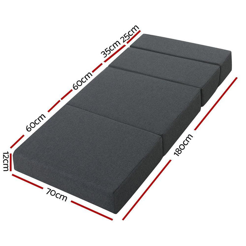Giselle Bedding Folding Mattress Foldable Portable Bed Floor Mat Camping Pad - John Cootes