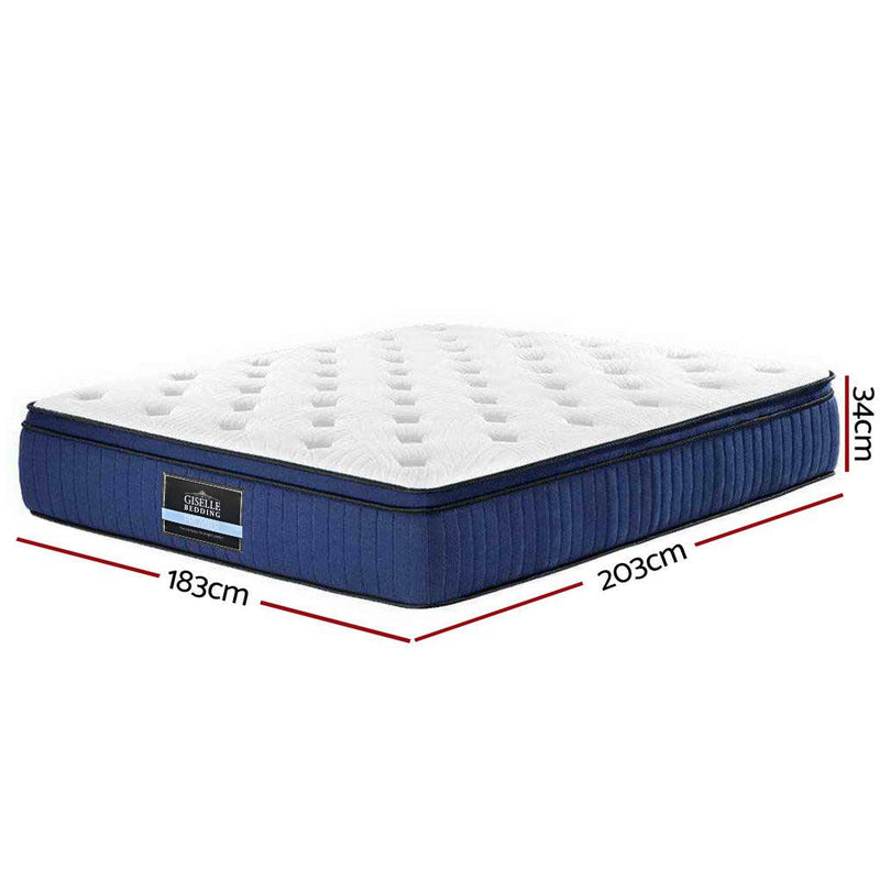 Giselle Bedding Franky Euro Top Cool Gel Pocket Spring Mattress 34cm Thick - King - John Cootes