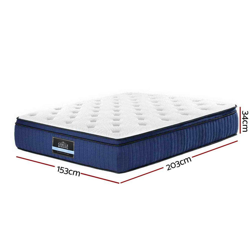 Giselle Bedding Franky Euro Top Cool Gel Pocket Spring Mattress 34cm Thick - Queen - John Cootes