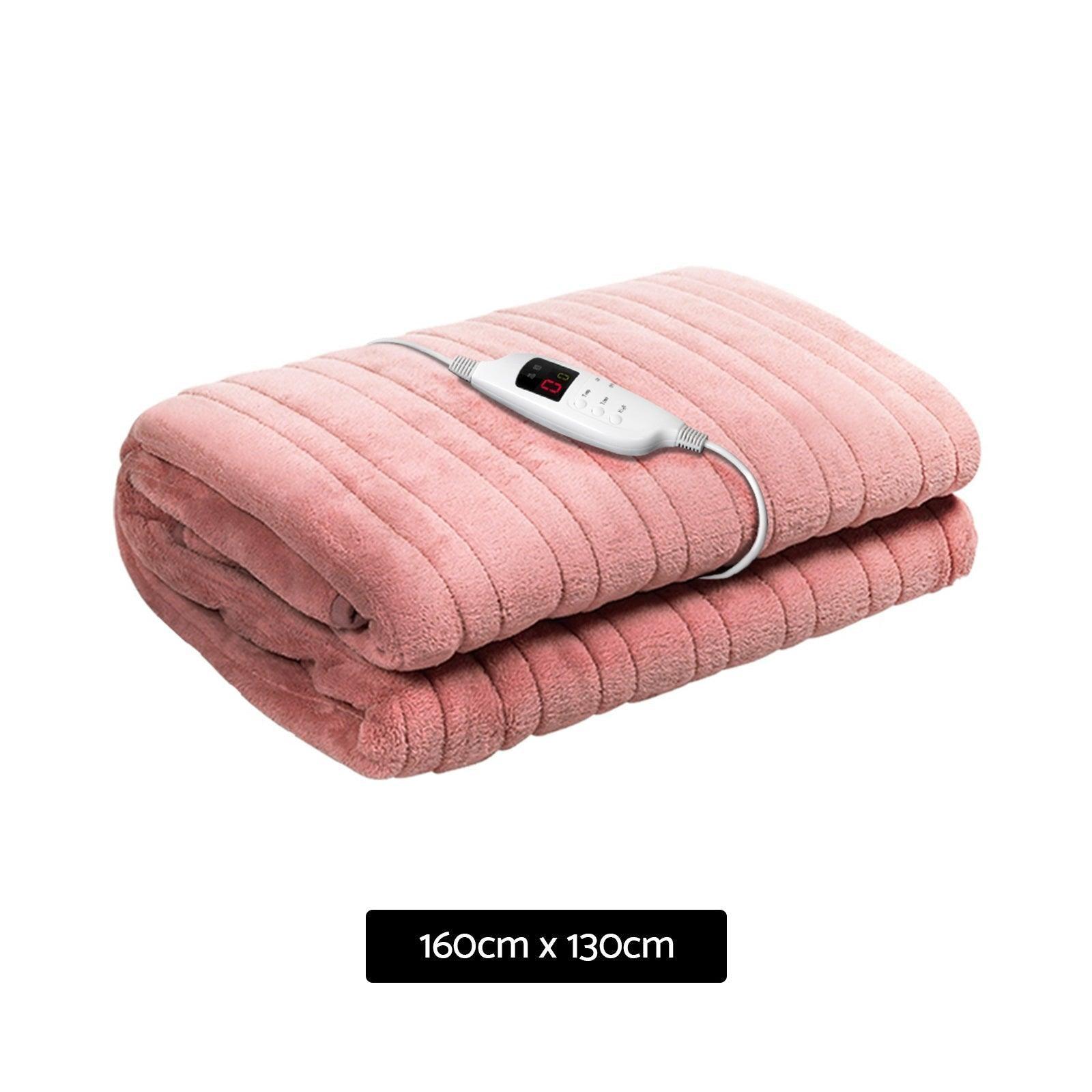 Giselle Bedding Heated Electric Throw Rug Fleece Sunggle Blanket Washable Pink - John Cootes