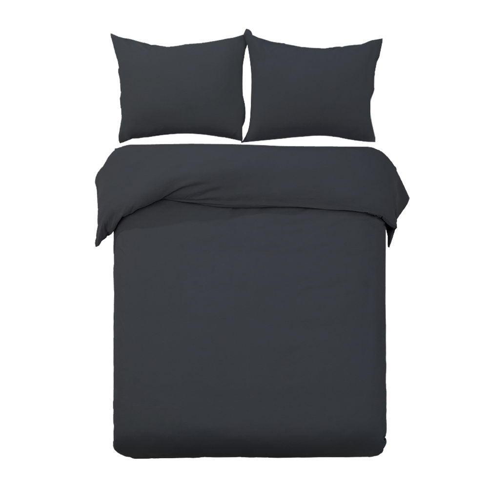 Giselle Bedding King Size Classic Quilt Cover Set - Black - John Cootes