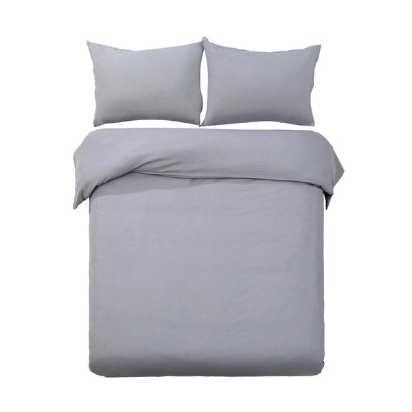 Giselle Bedding King Size Classic Quilt Cover Set - Grey - John Cootes