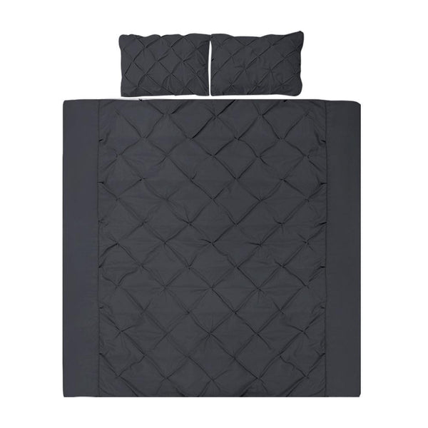 Giselle Bedding King Size Quilt Cover Set - Black - John Cootes