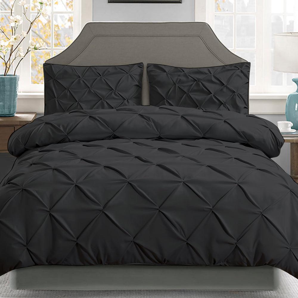 Giselle Bedding King Size Quilt Cover Set - Black - John Cootes