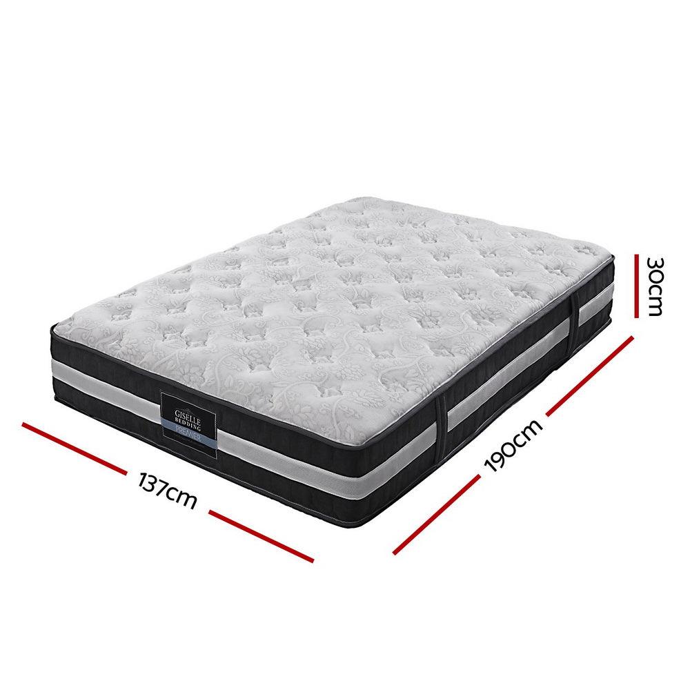 Giselle Bedding Lotus Tight Top Pocket Spring Mattress 30cm Thick - Double - John Cootes