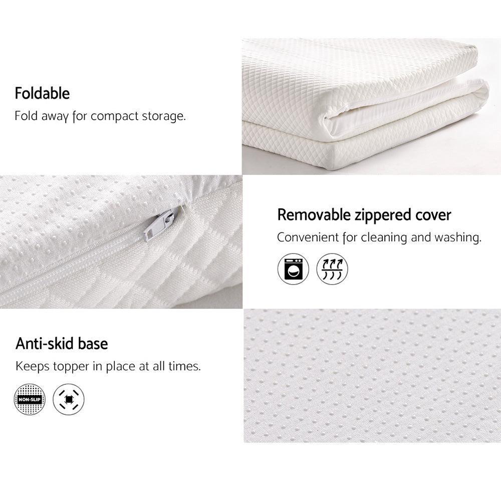 Giselle Bedding Memory Foam Mattress Topper w/Cover 8cm - Double - John Cootes