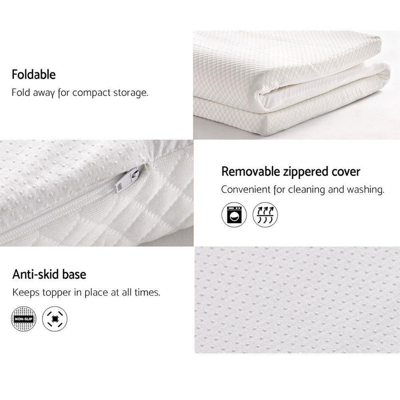 Giselle Bedding Memory Foam Mattress Topper w/Cover 8cm - Double - John Cootes