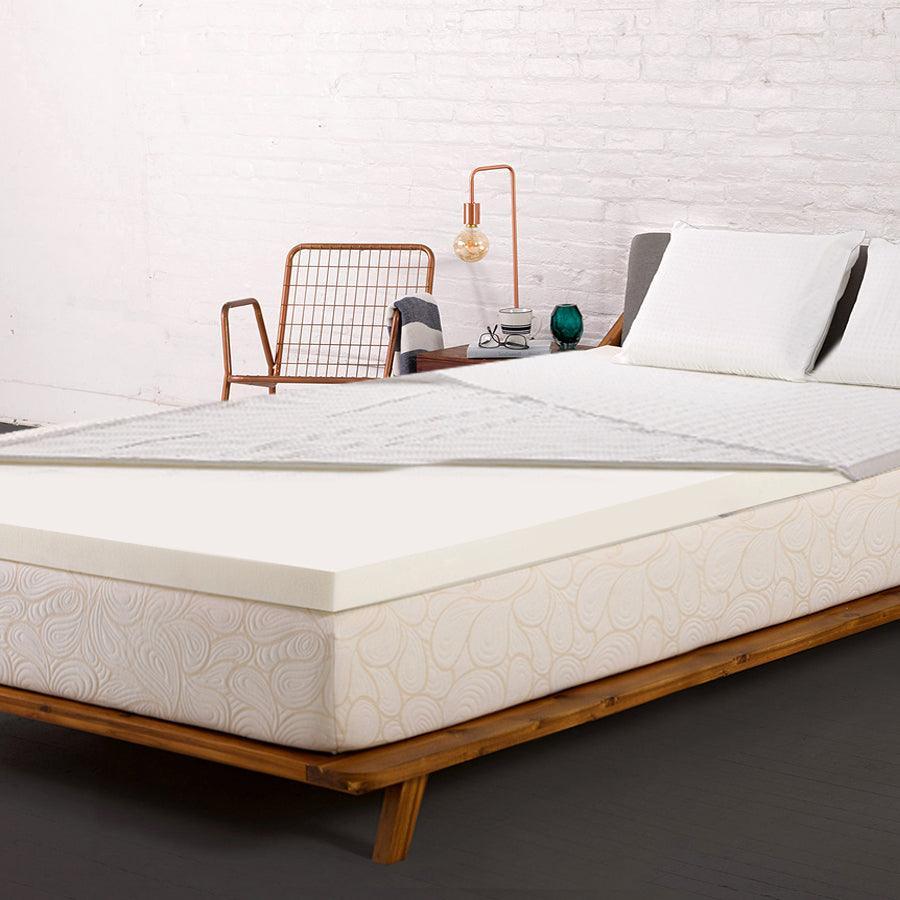 Giselle Bedding Memory Foam Mattress Topper w/Cover 8cm - Single - John Cootes