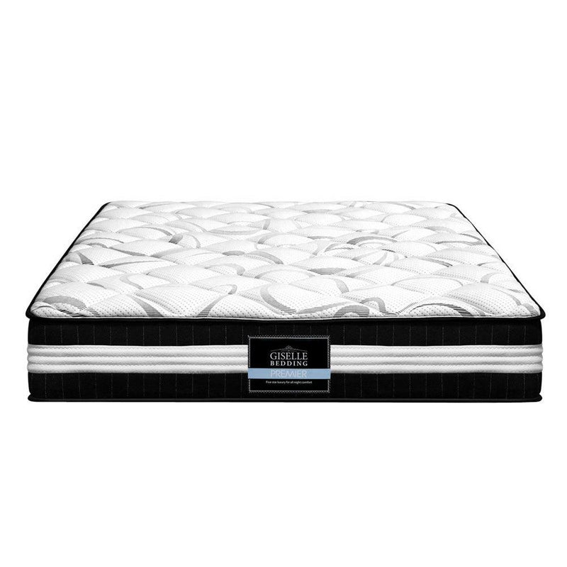 Giselle Bedding Mykonos Euro Top Pocket Spring Mattress 30cm Thick King - John Cootes