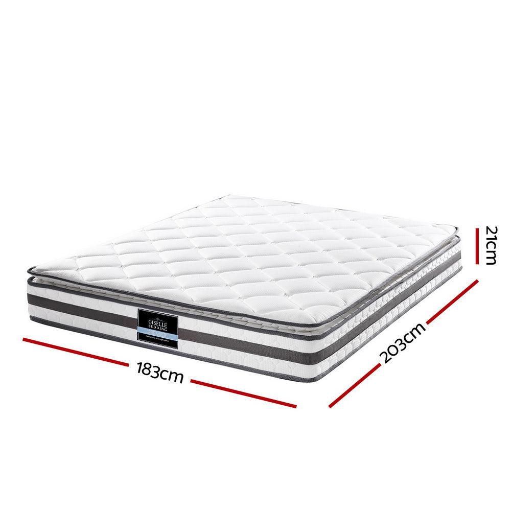 Giselle Bedding Normay Bonnell Spring Mattress 21cm Thick King - John Cootes