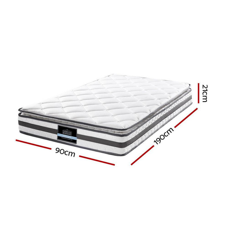 Giselle Bedding Normay Bonnell Spring Mattress 21cm Thick Single - John Cootes
