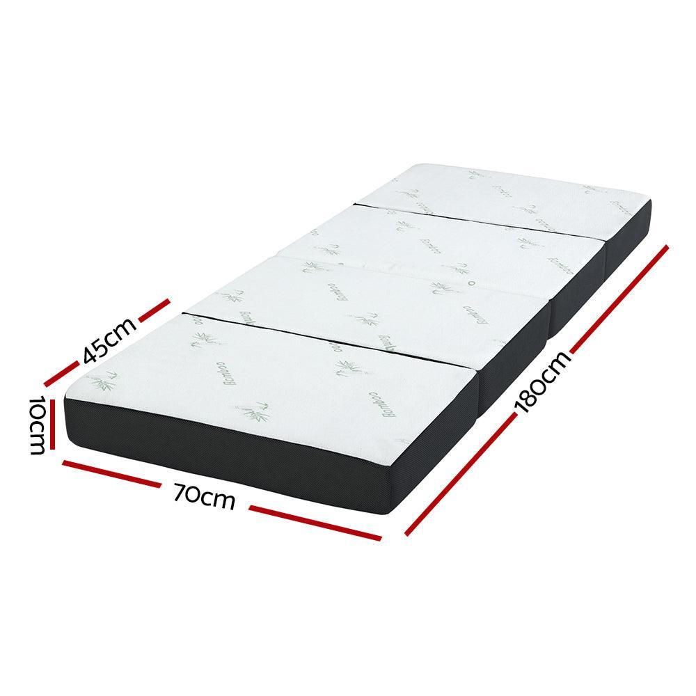 Giselle Bedding Portable Mattress Folding Foldable Foam Floor Bed Tri Fold 180cm - John Cootes