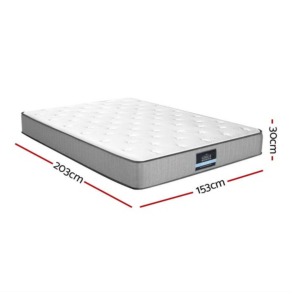 Giselle Bedding Queen Mattress Extra Firm Pocket Spring Foam Super Firm 23cm - John Cootes