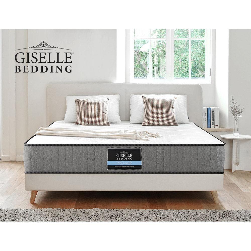 Giselle Bedding Queen Mattress Extra Firm Pocket Spring Foam Super Firm 23cm - John Cootes