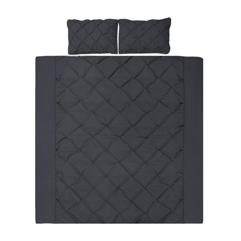 Giselle Bedding Queen Size Quilt Cover Set - Black - John Cootes