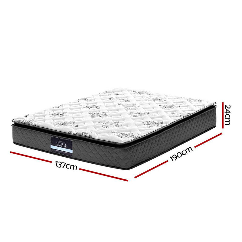 Giselle Bedding Rocco Bonnell Spring Mattress 24cm Thick Double - John Cootes