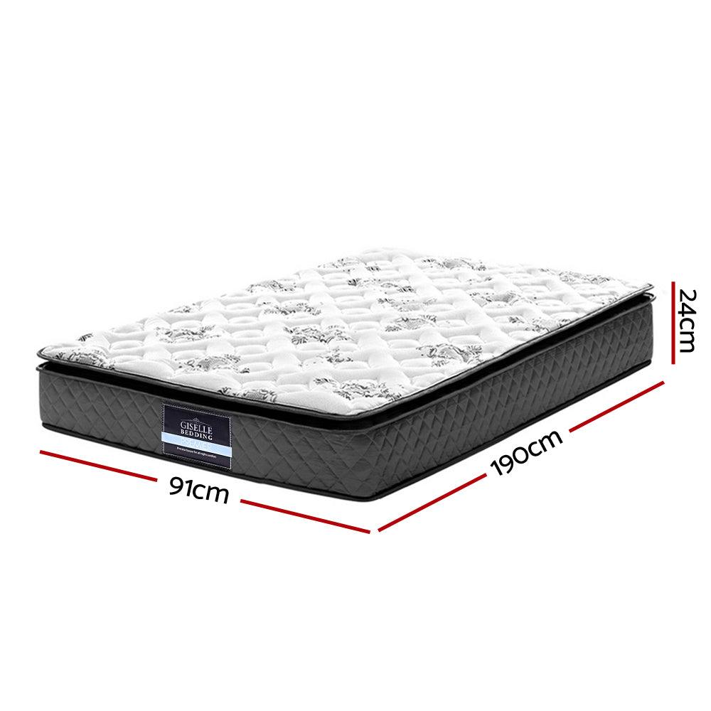 Giselle Bedding Rocco Bonnell Spring Mattress 24cm Thick Single - John Cootes