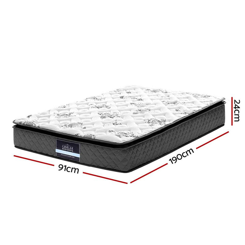 Giselle Bedding Rocco Bonnell Spring Mattress 24cm Thick Single - John Cootes