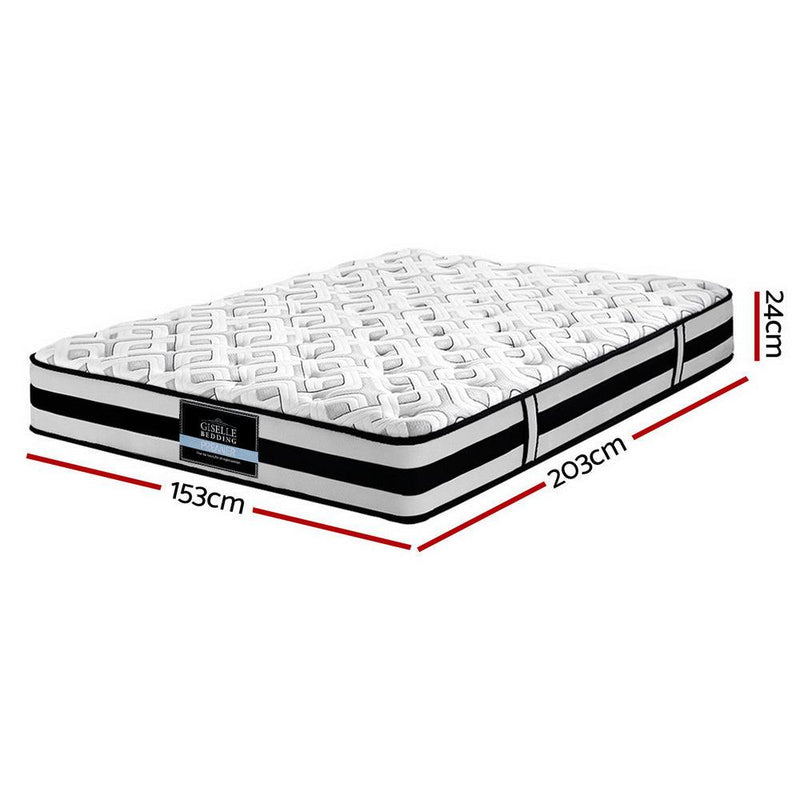 Giselle Bedding Rumba Tight Top Pocket Spring Mattress 24cm Thick Queen - John Cootes