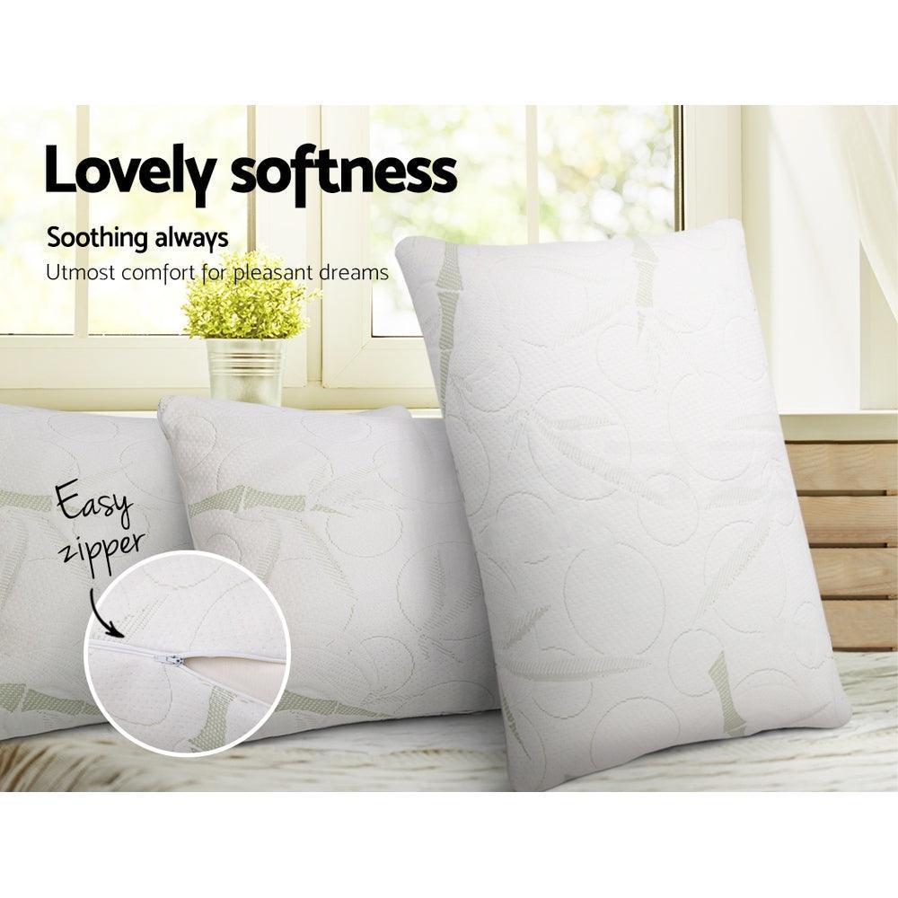 Giselle Bedding Set of 2 Bamboo Pillow with Memory Foam - John Cootes