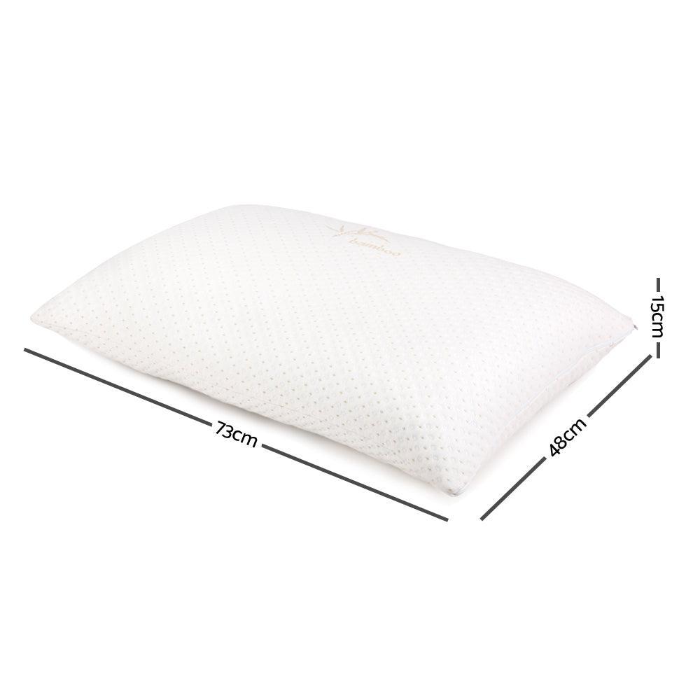 Giselle Bedding Set of 2 Single Bamboo Memory Foam Pillow - John Cootes