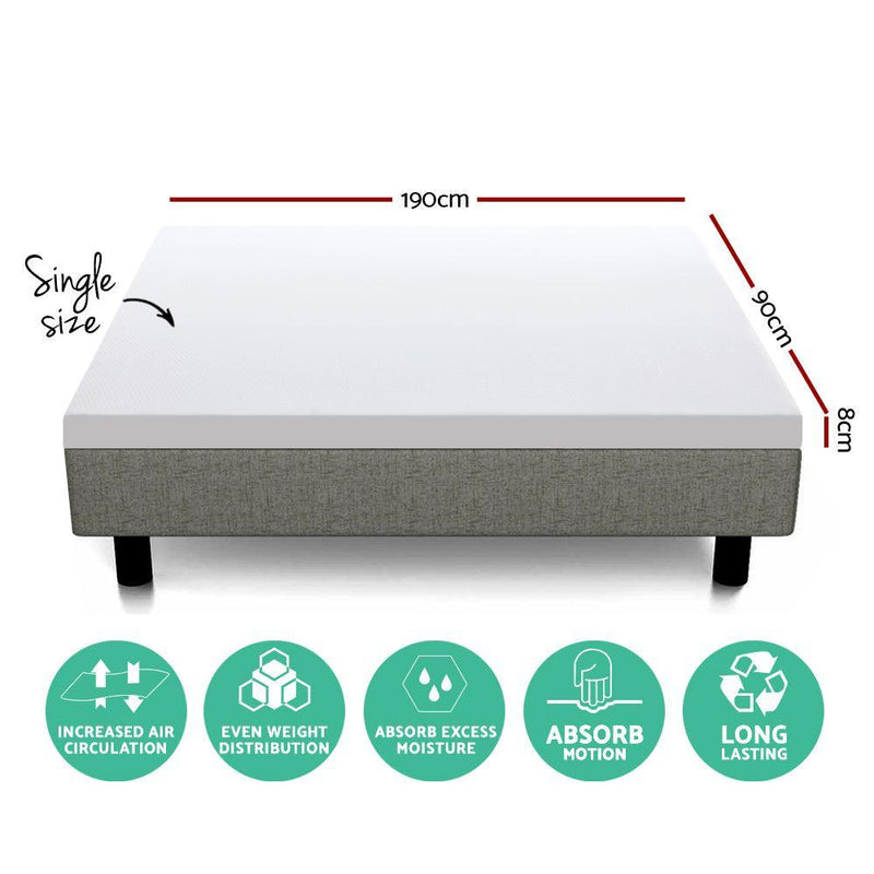 Giselle Bedding Single Size Dual Layer Cool Gel Memory Foam Topper - John Cootes