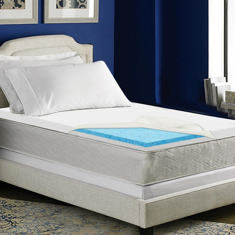 Giselle Bedding Single Size Dual Layer Cool Gel Memory Foam Topper - John Cootes