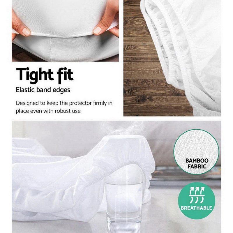 Giselle Bedding Single Size Waterproof Bamboo Mattress Protector - John Cootes