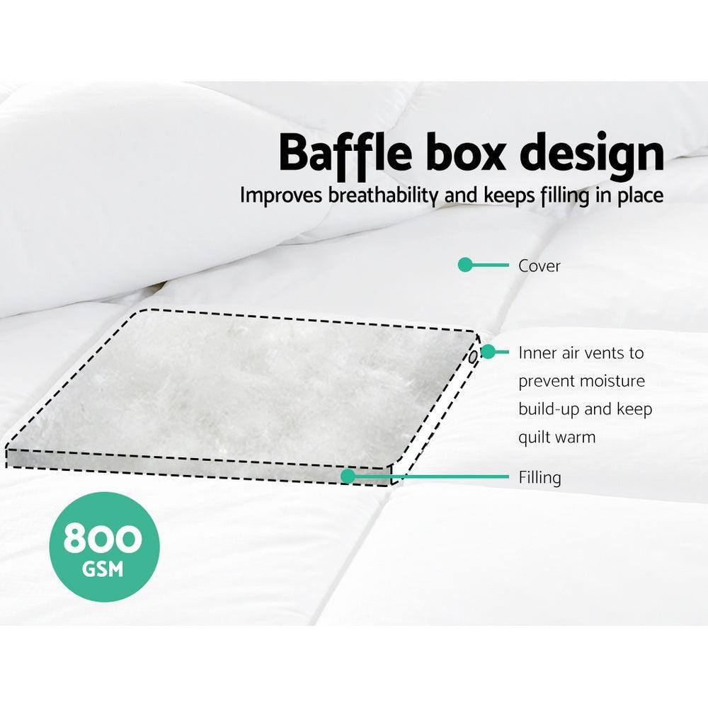 Giselle Bedding Super King 800GSM Microfibre Bamboo Microfiber Quilt - John Cootes