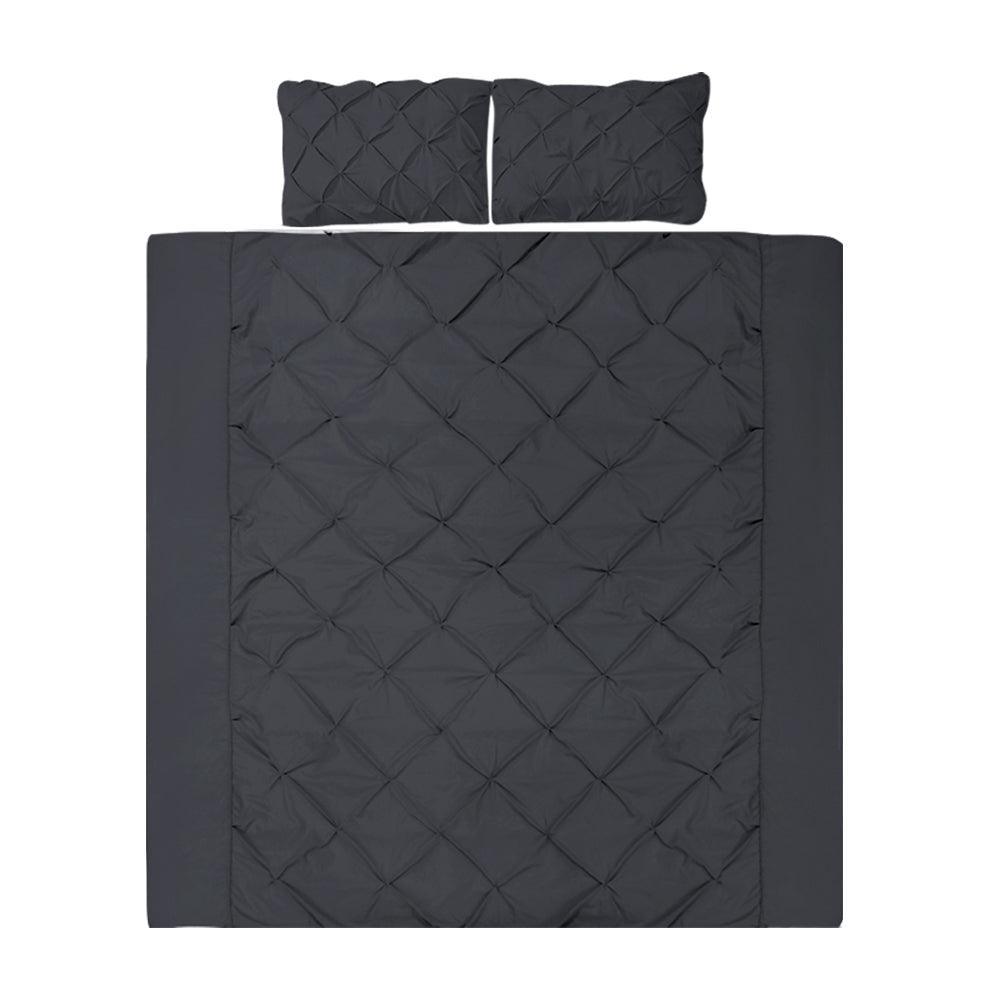 Giselle Bedding Super King Quilt Cover Set - Black - John Cootes