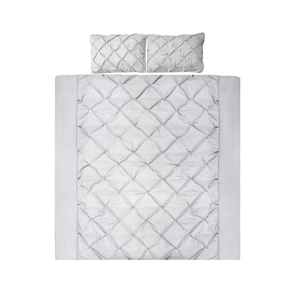 Giselle Bedding Super King Size Quilt Cover Set - Grey - John Cootes