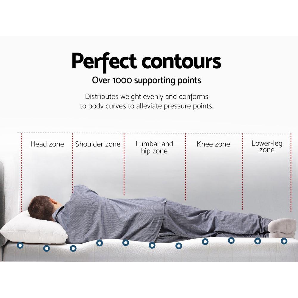 Giselle Cool Gel Memory Foam Topper Mattress Toppers w/ Bamboo Cover 5cm DOUBLE - John Cootes