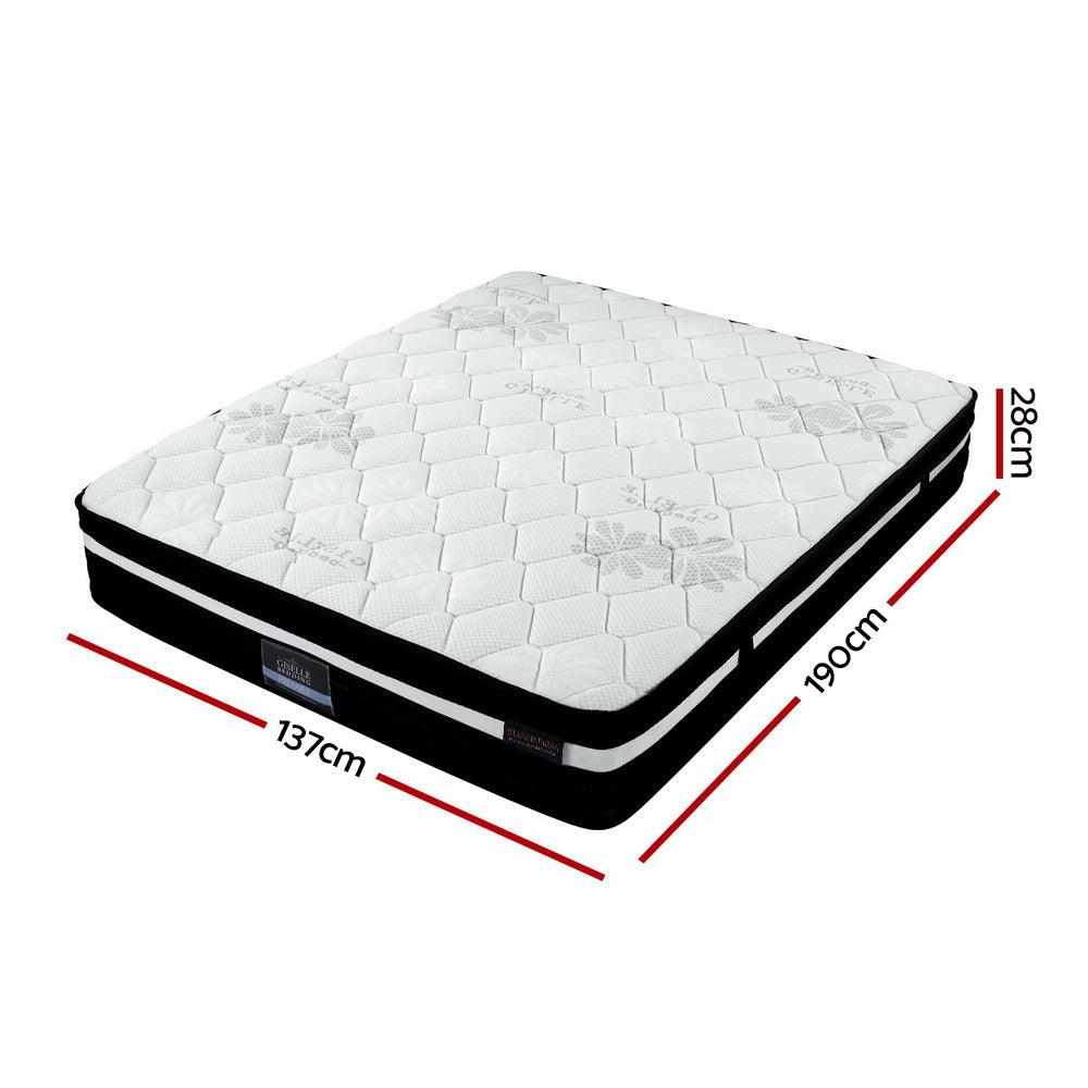 Giselle DOUBLE Bed Mattress Size Extra Firm 7 Zone Pocket Spring Foam 28cm - John Cootes