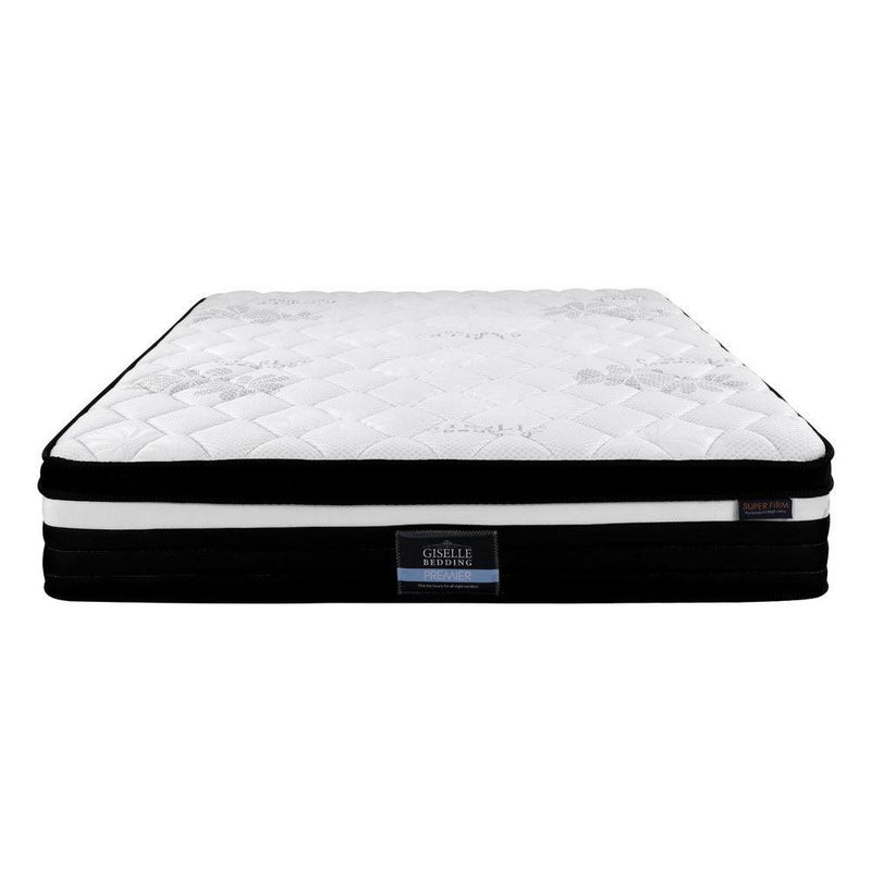 Giselle King Bed Mattress Size Extra Firm 7 Zone Pocket Spring Foam 28cm - John Cootes