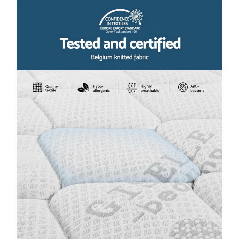 Giselle King Single Bed Mattress Size Extra Firm 7 Zone Pocket Spring Foam 28cm - John Cootes