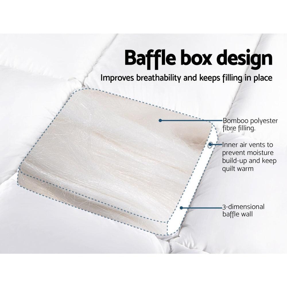 Giselle King Single Mattress Topper Bamboo Fibre Pillowtop Protector - John Cootes