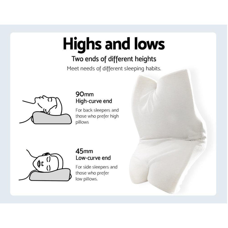 Giselle Memory Foam Pillow Neck Pillows Contour Rebound Pain Relief Support - John Cootes