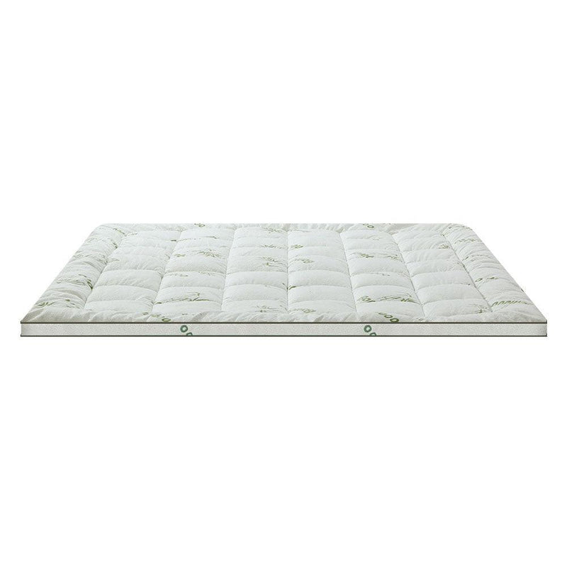 Giselle Pillowtop Topper Mattress Toppers Bamboo Fabric Fibre Bed Pad Protector - John Cootes