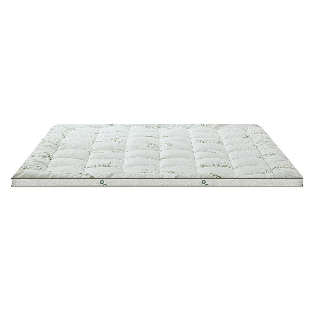 Giselle Pillowtop Topper Mattress Toppers Bamboo Fabric Fibre Bed Pad Protector - John Cootes