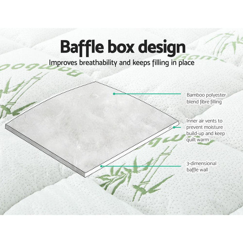 Giselle Pillowtop Topper Mattress Toppers Bamboo Fabric Fibre Bed Pad Protector - John Cootes