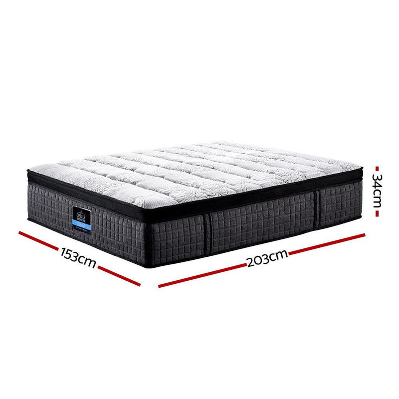 Giselle QUEEN Bed Mattress 9 Zone Pocket Spring Latex Foam Medium Firm 34cm - John Cootes