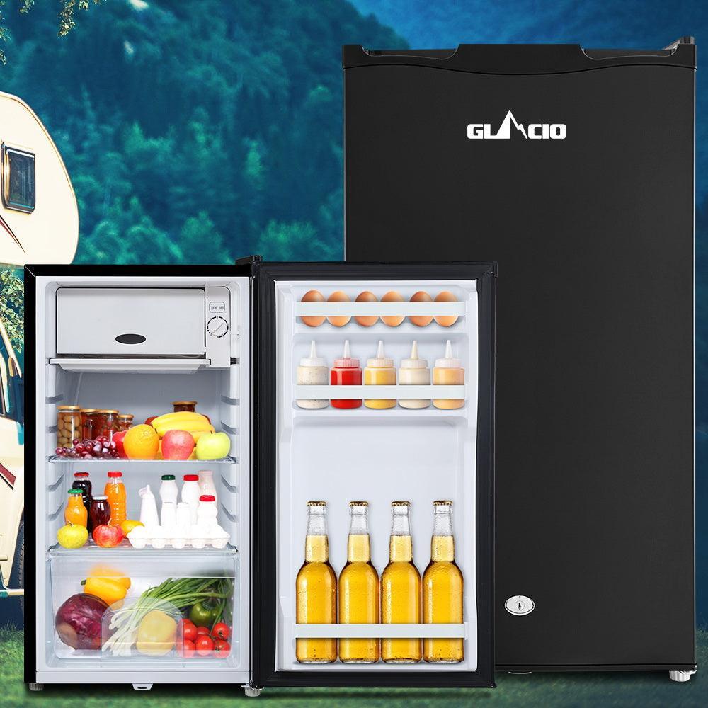 Glacio 95L Portable Fridge Bar Freezer Cooler Upright 12V/24V/240V Caravan 4WD Car Camping Black - John Cootes