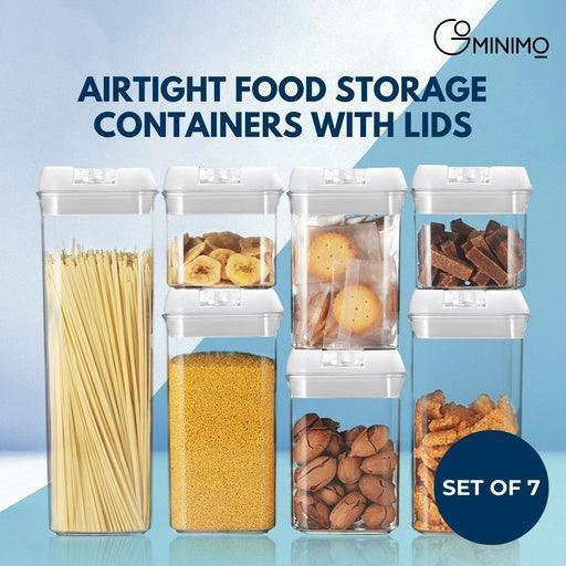 Gominimo Airtight Food Storage Containers With Lids, Set Of 7 - Stackable, BPA Free, Reusable, Versatile & Leakproof (Clear) - John Cootes